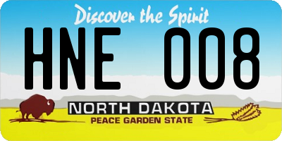 ND license plate HNE008