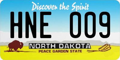 ND license plate HNE009