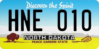 ND license plate HNE010