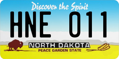 ND license plate HNE011