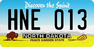 ND license plate HNE013