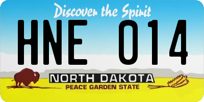 ND license plate HNE014