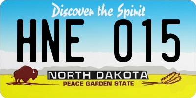 ND license plate HNE015