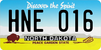 ND license plate HNE016