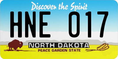 ND license plate HNE017