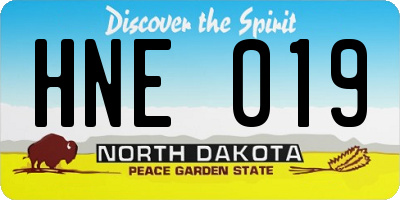 ND license plate HNE019