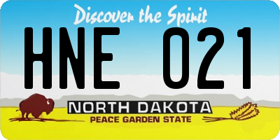 ND license plate HNE021