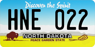 ND license plate HNE022