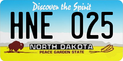 ND license plate HNE025