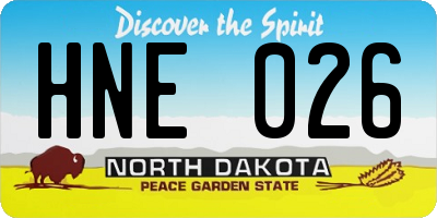 ND license plate HNE026