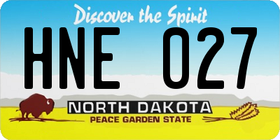 ND license plate HNE027