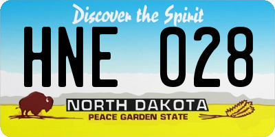 ND license plate HNE028