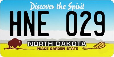 ND license plate HNE029