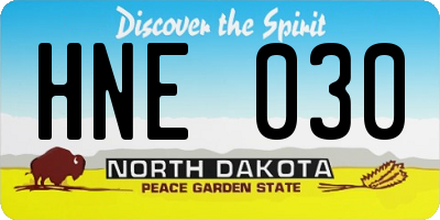 ND license plate HNE030