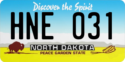 ND license plate HNE031