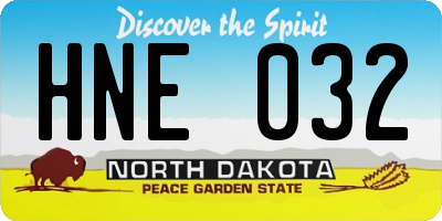 ND license plate HNE032