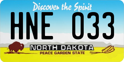 ND license plate HNE033