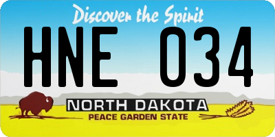 ND license plate HNE034