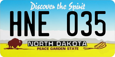 ND license plate HNE035