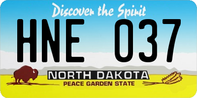 ND license plate HNE037