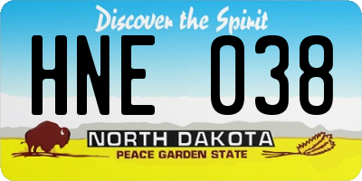 ND license plate HNE038