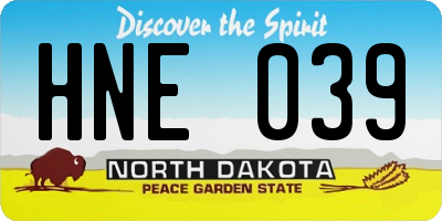 ND license plate HNE039