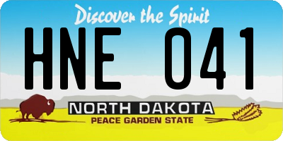 ND license plate HNE041