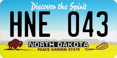 ND license plate HNE043