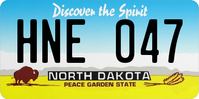 ND license plate HNE047