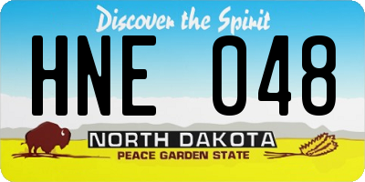 ND license plate HNE048