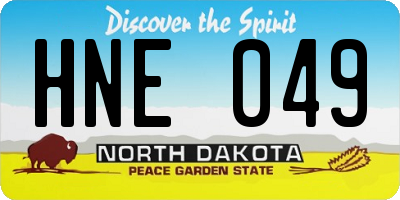 ND license plate HNE049