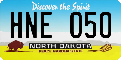 ND license plate HNE050