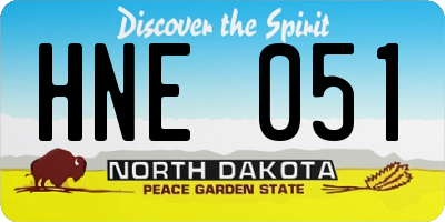 ND license plate HNE051