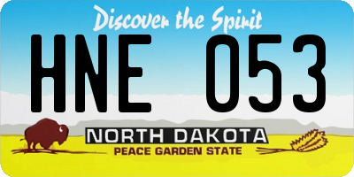 ND license plate HNE053