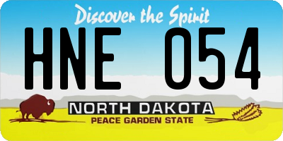 ND license plate HNE054