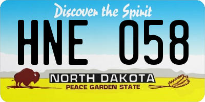 ND license plate HNE058