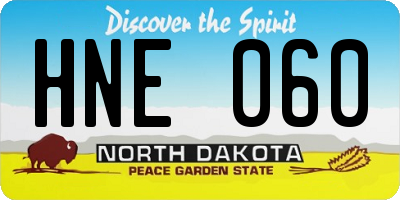 ND license plate HNE060