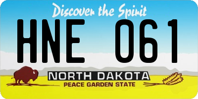 ND license plate HNE061