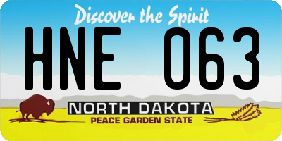 ND license plate HNE063