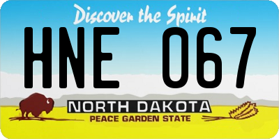 ND license plate HNE067