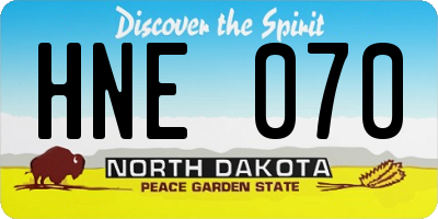 ND license plate HNE070