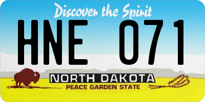 ND license plate HNE071