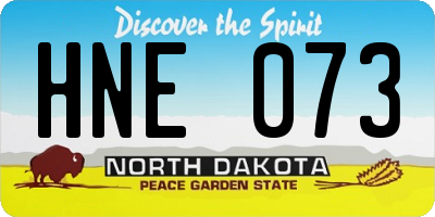 ND license plate HNE073