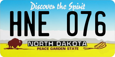 ND license plate HNE076