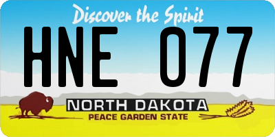 ND license plate HNE077