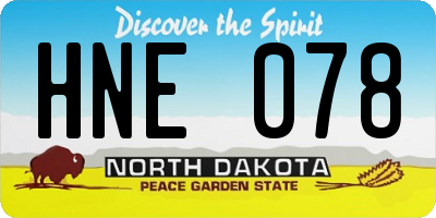 ND license plate HNE078