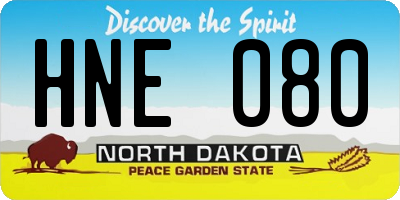 ND license plate HNE080