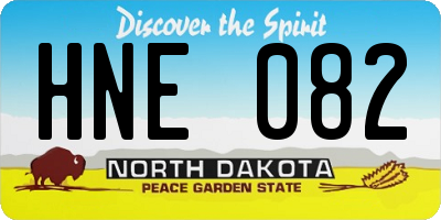 ND license plate HNE082