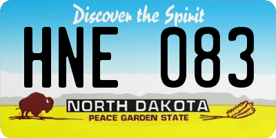 ND license plate HNE083