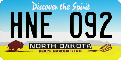 ND license plate HNE092